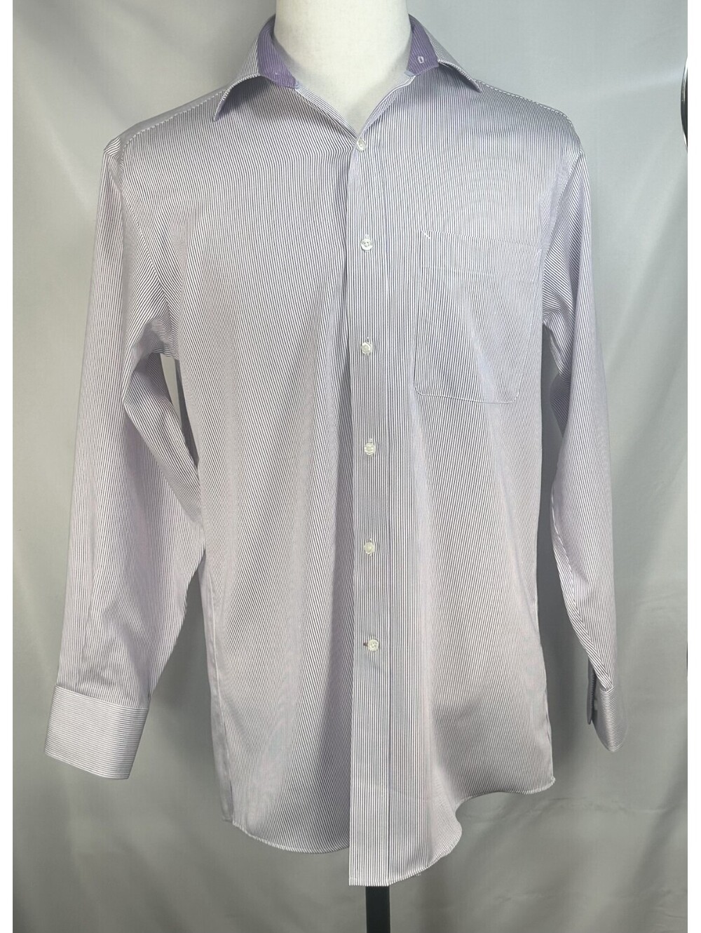 Tommy Hilfiger Regular Fit Striped Button Up Purple Mens M